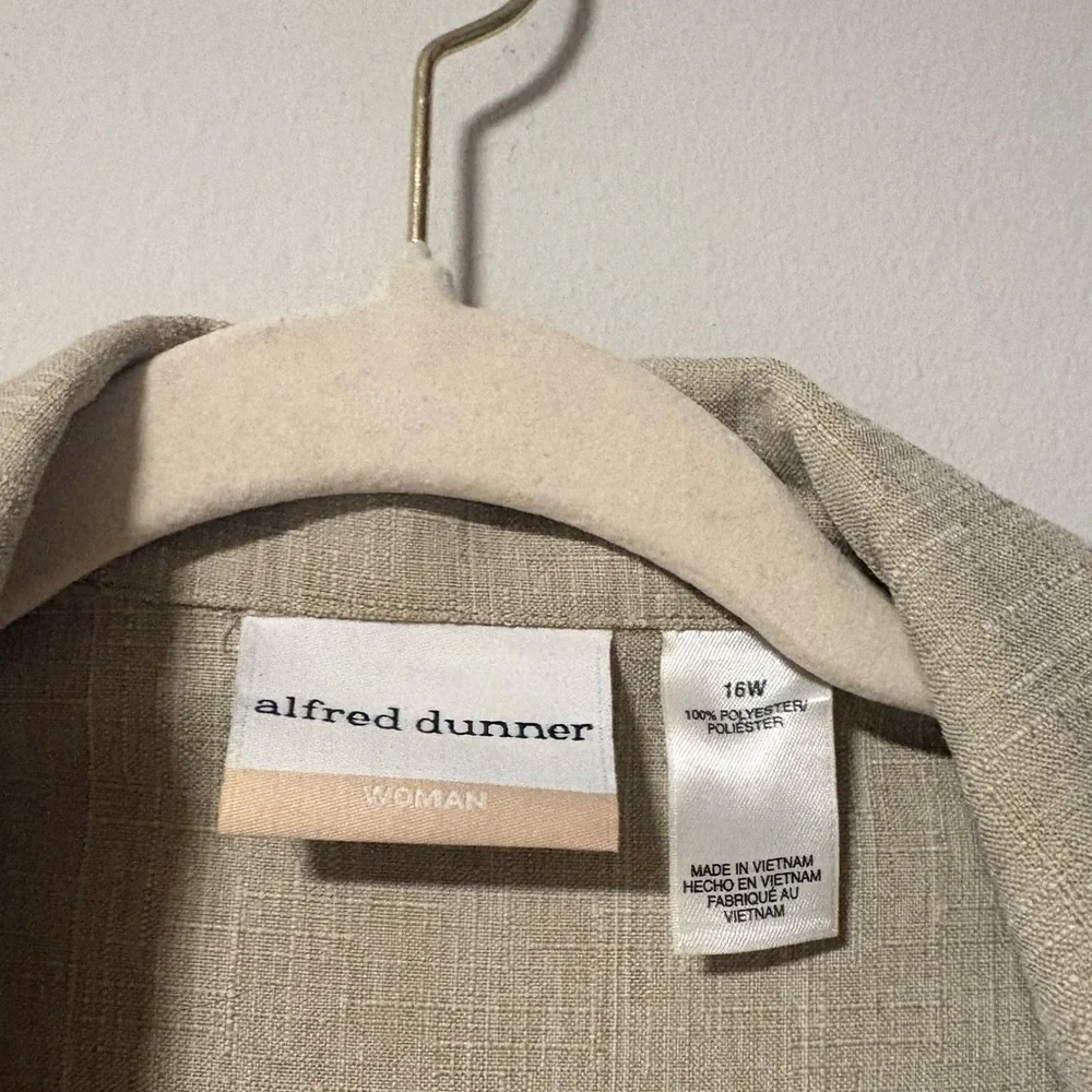 Alfred Dunner Linen 3/4 Sleeve Blazer 16W - Picture 2 of 6